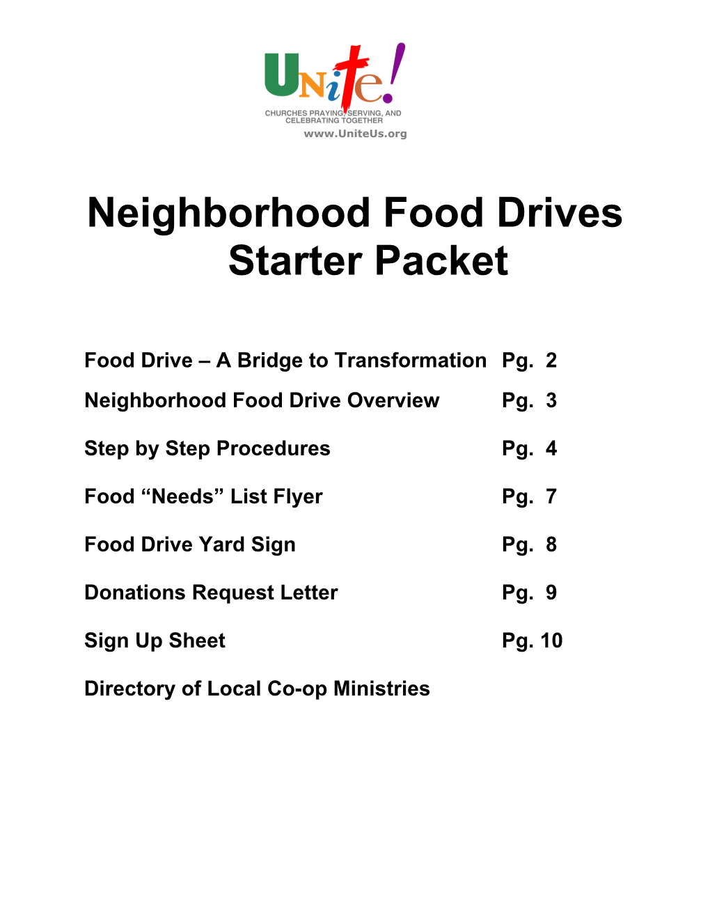 Neighborhood Food Drive Procedure
