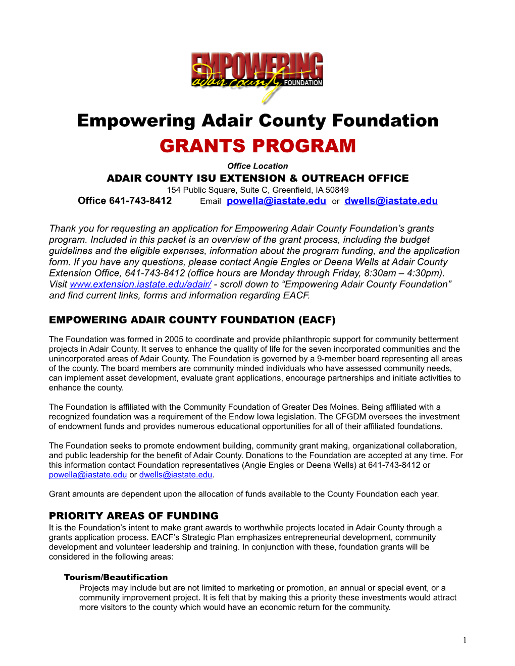 Empowering Adair County Foundation