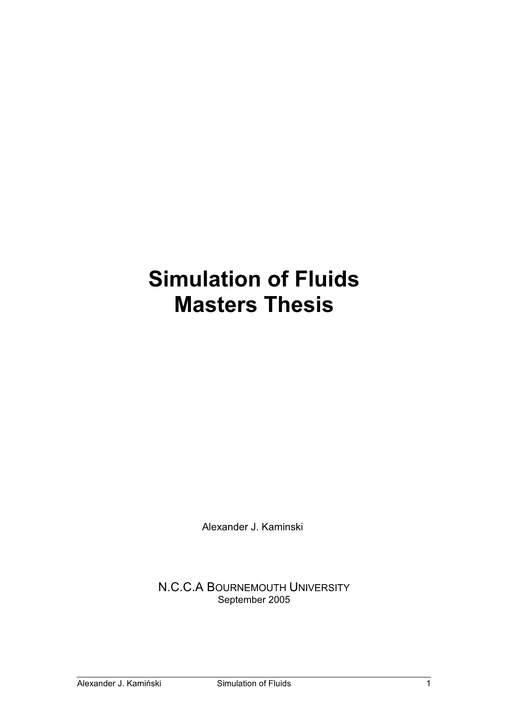 Simulation of Fluids