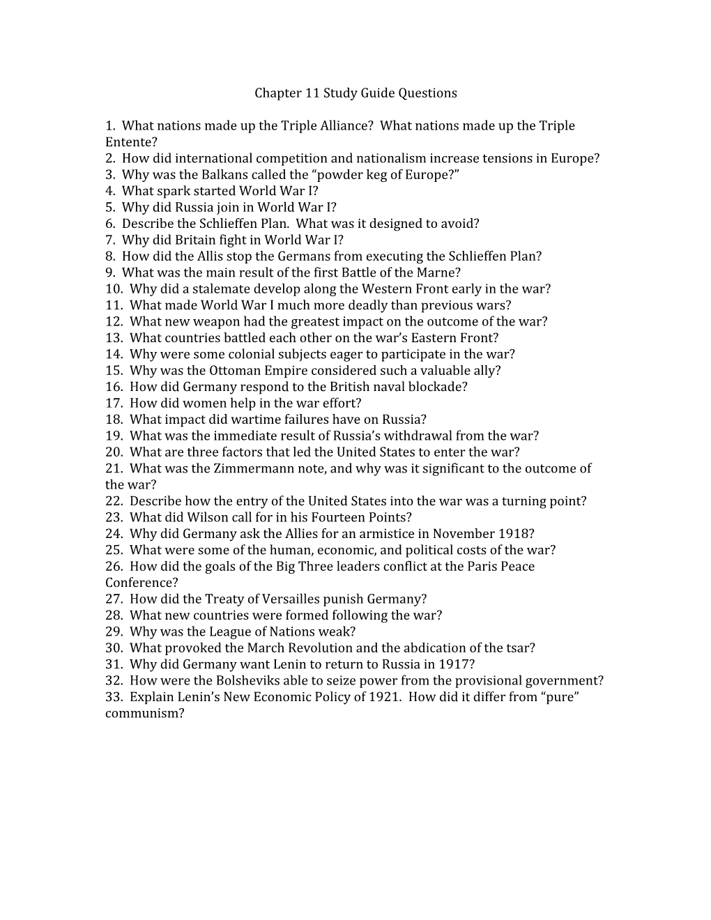 Chapter 11 Study Guide Questions