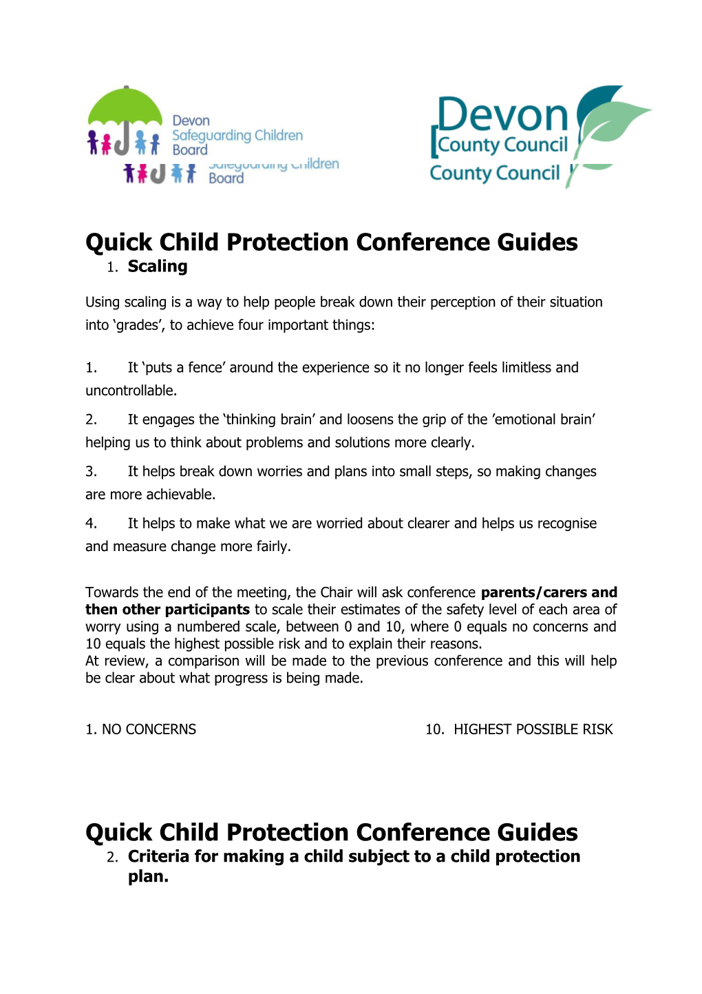 Quick Child Protection Conference Guides