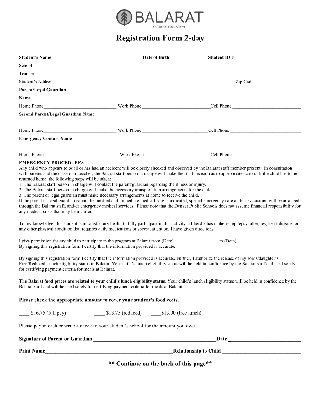 Registration Form 2-Day