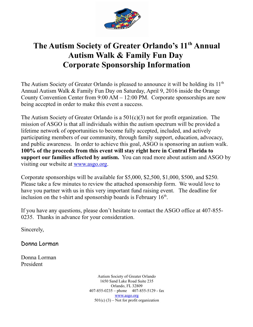 The Autism Society of Greater Orlando S11th Annual