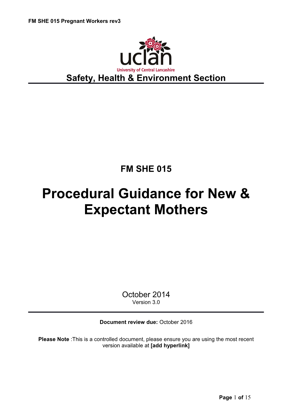 Health and Safety Guidance for Pregnant Workers