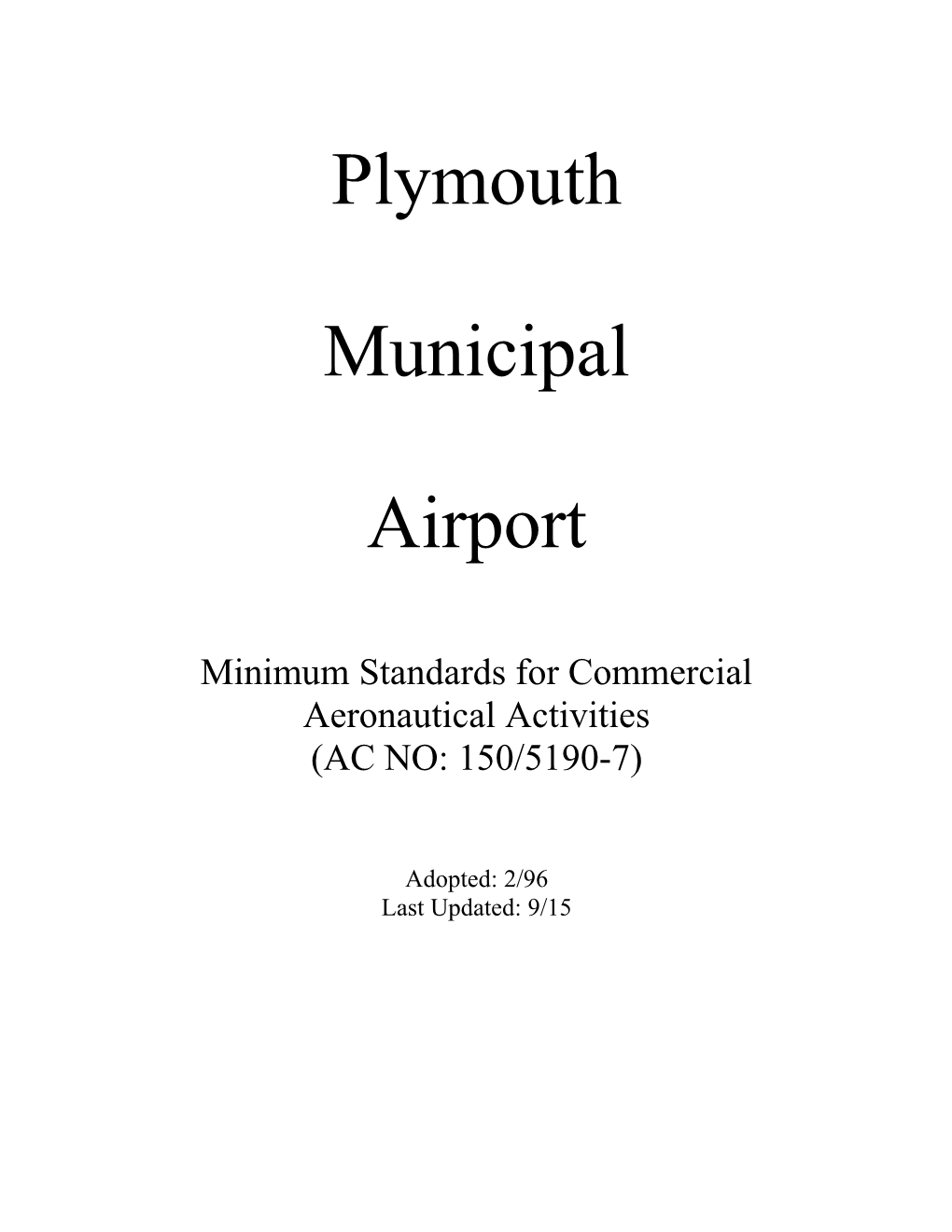 Minimum Standards for Commercial Aeronautical Activities