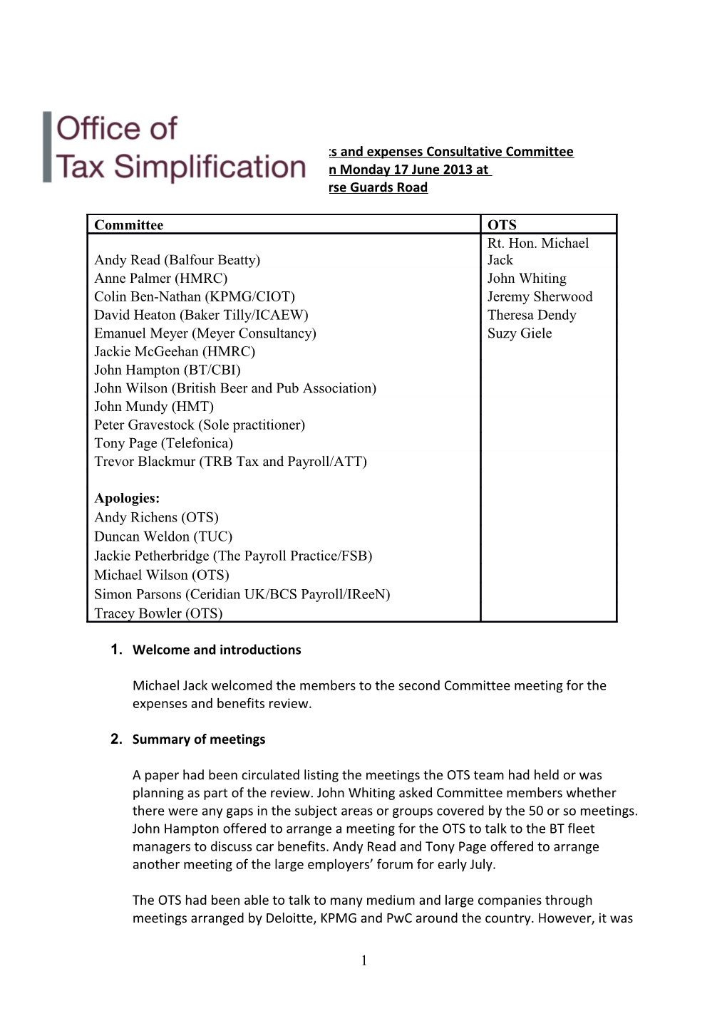 Minutes of Employeebenefits and Expenses Consultative Committee