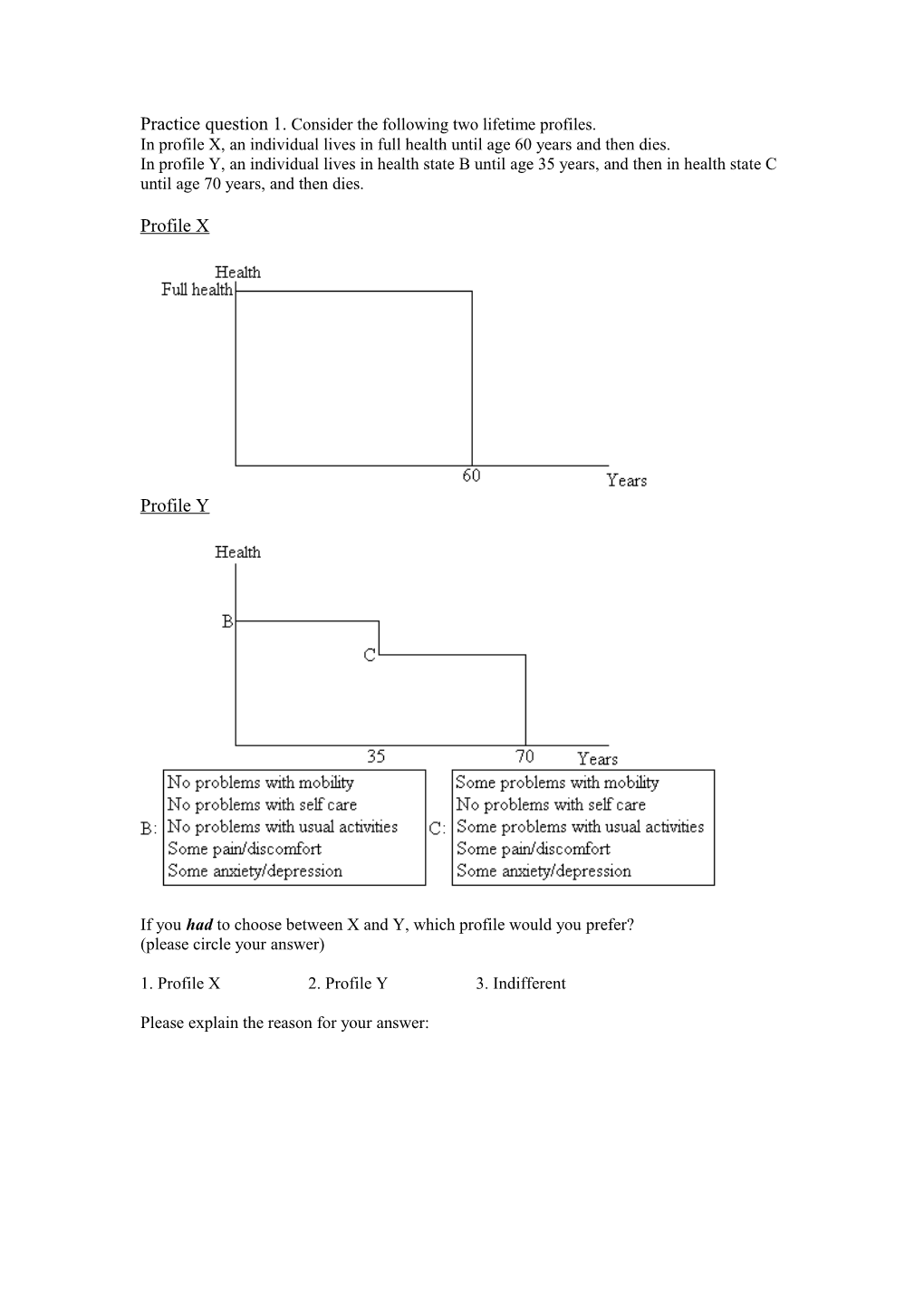 Practice Question 1. Consider the Following Two Lifetime Profiles