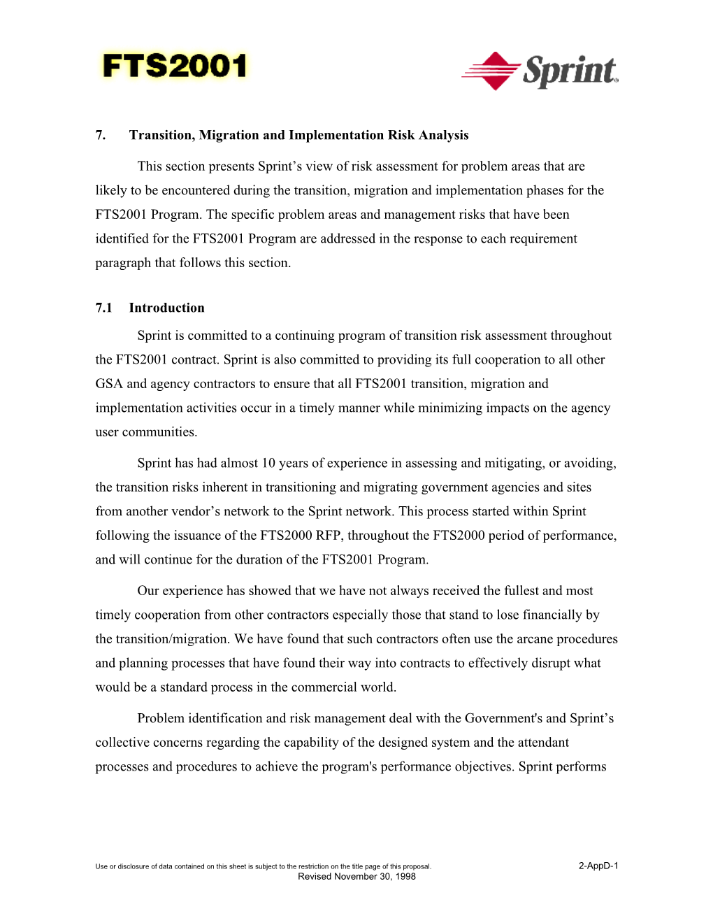 7.Transition, Migration and Implementation Risk Analysis