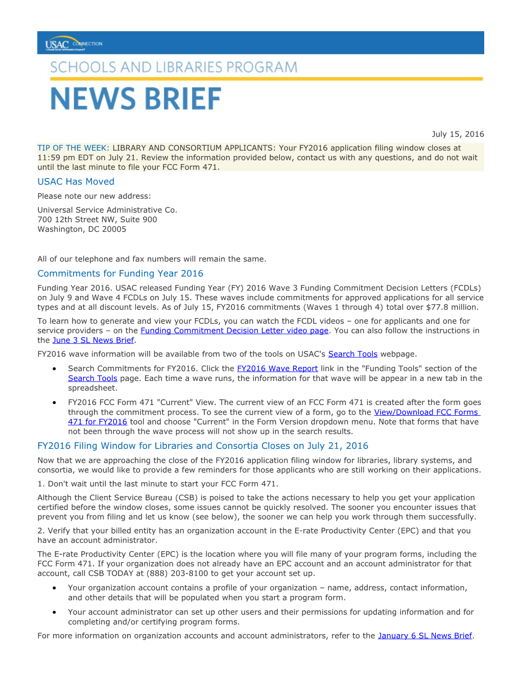 Search Commitments for FY2016. Click the FY2016 Wave Report Link in the Funding Tools