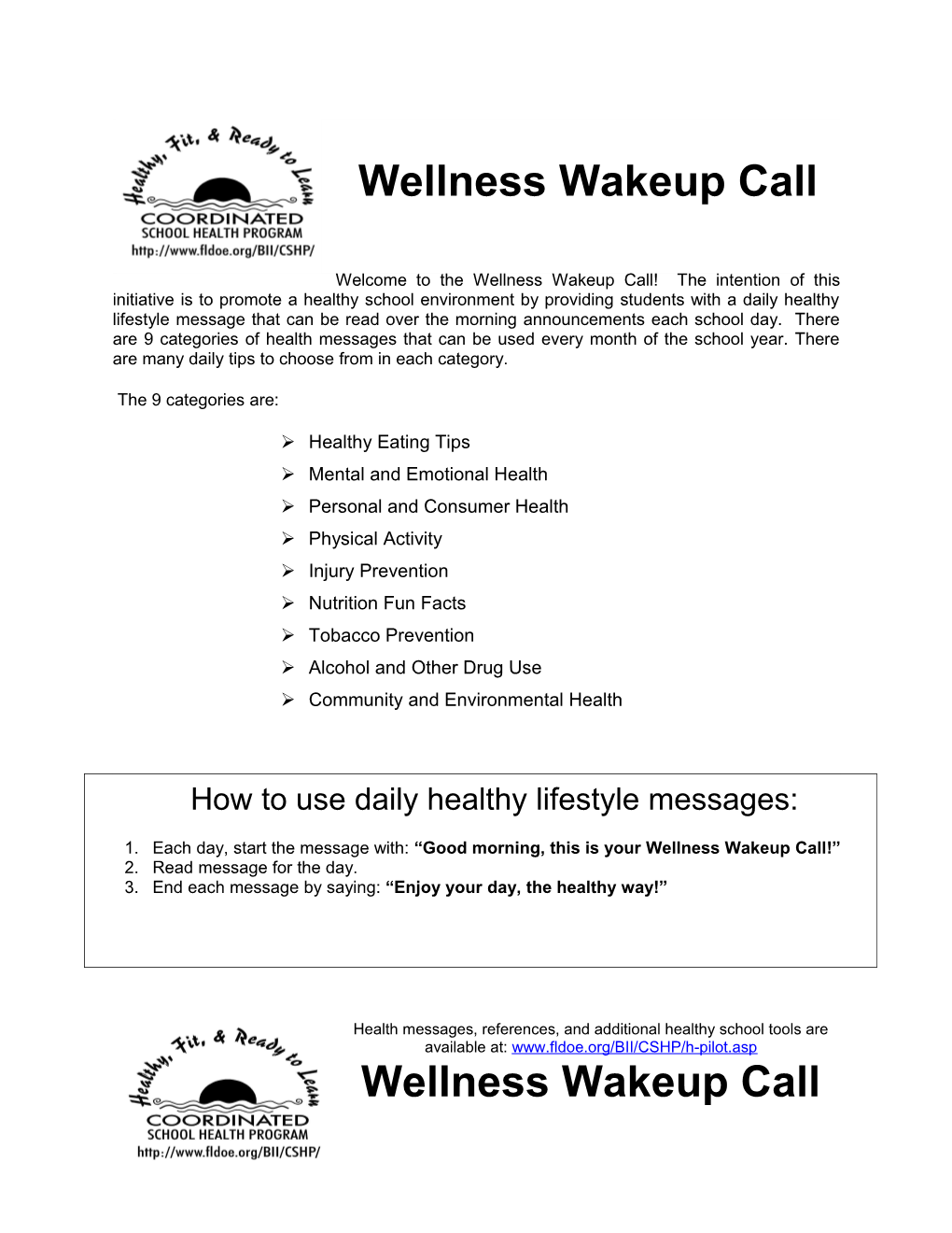 Wellness Wakeup Call