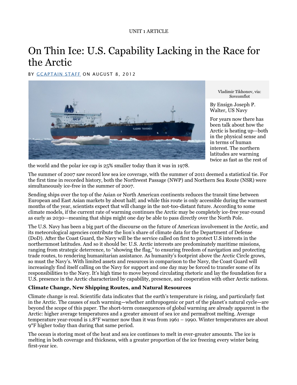 UNIT 1 ARTICLE Gcaptain on Forbes