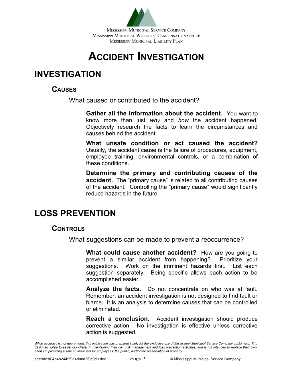 Five Basic Questions of Accident Investigation