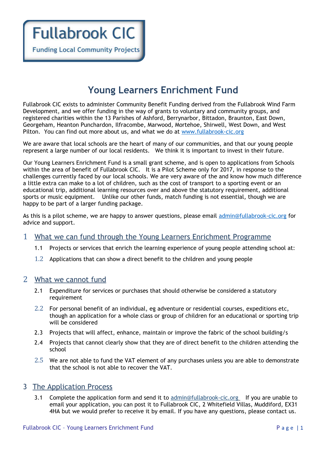 Young Learners Enrichment Fund