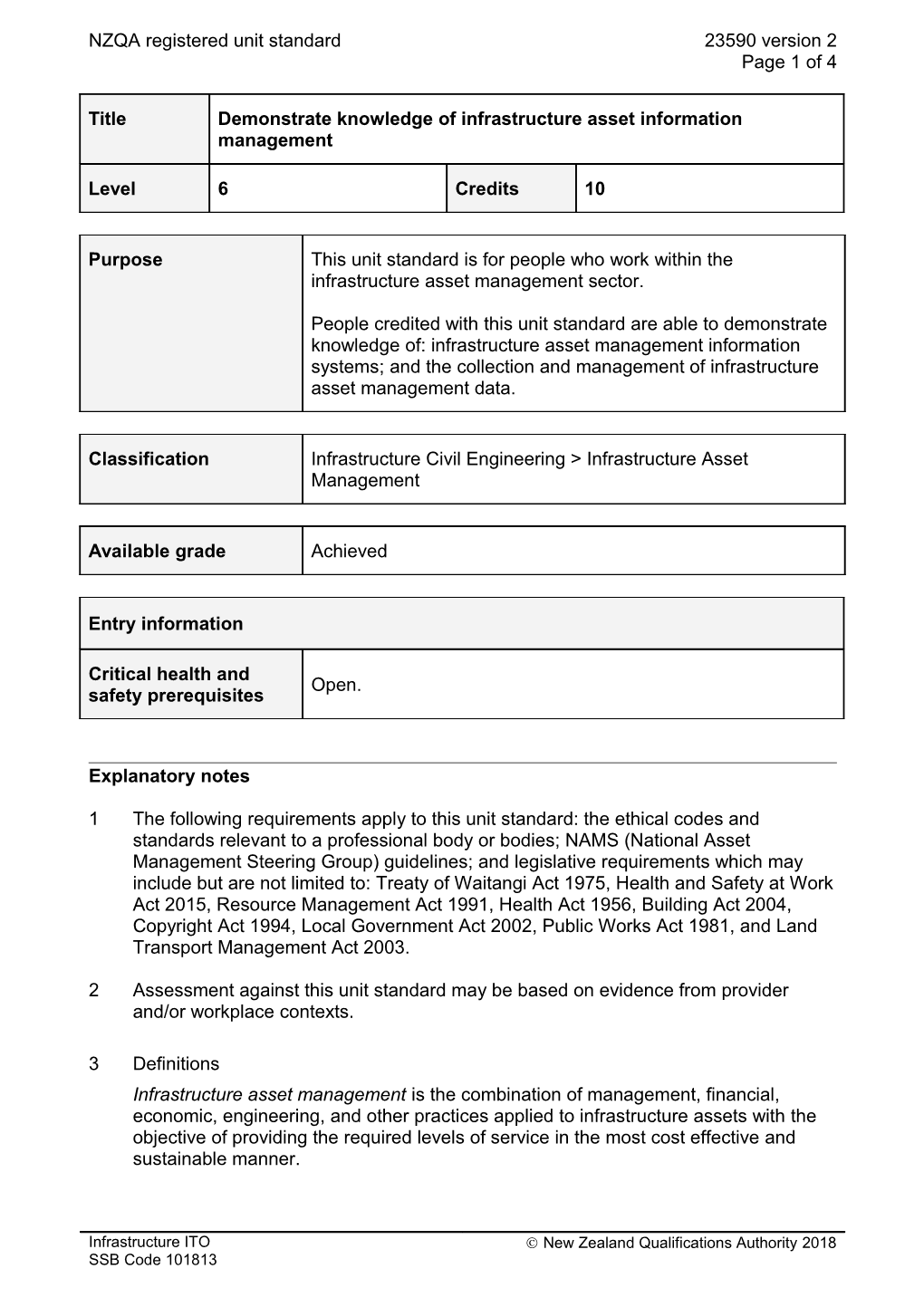 23590 Demonstrate Knowledge of Infrastructure Asset Information Management