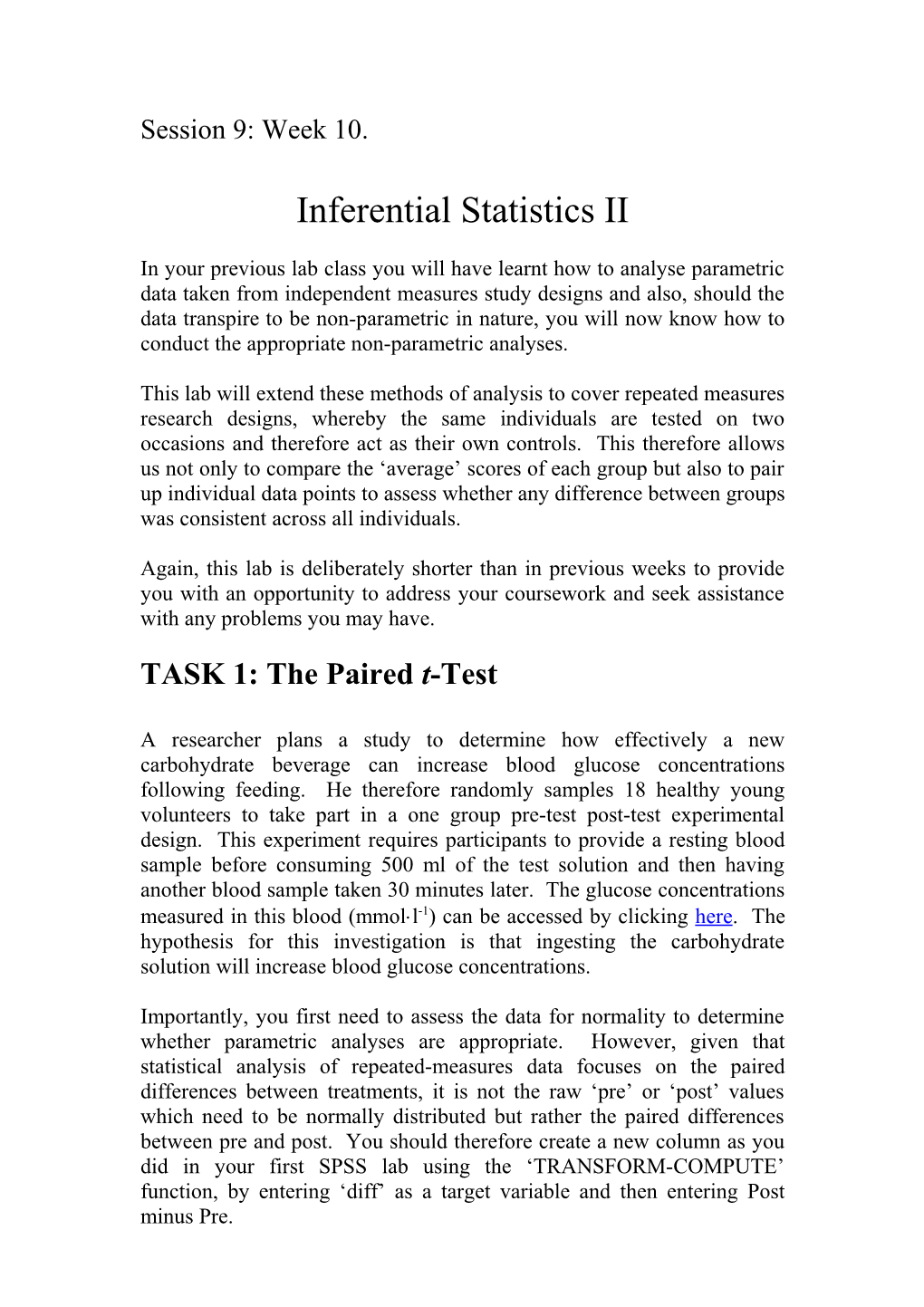 Inferential Statistics II