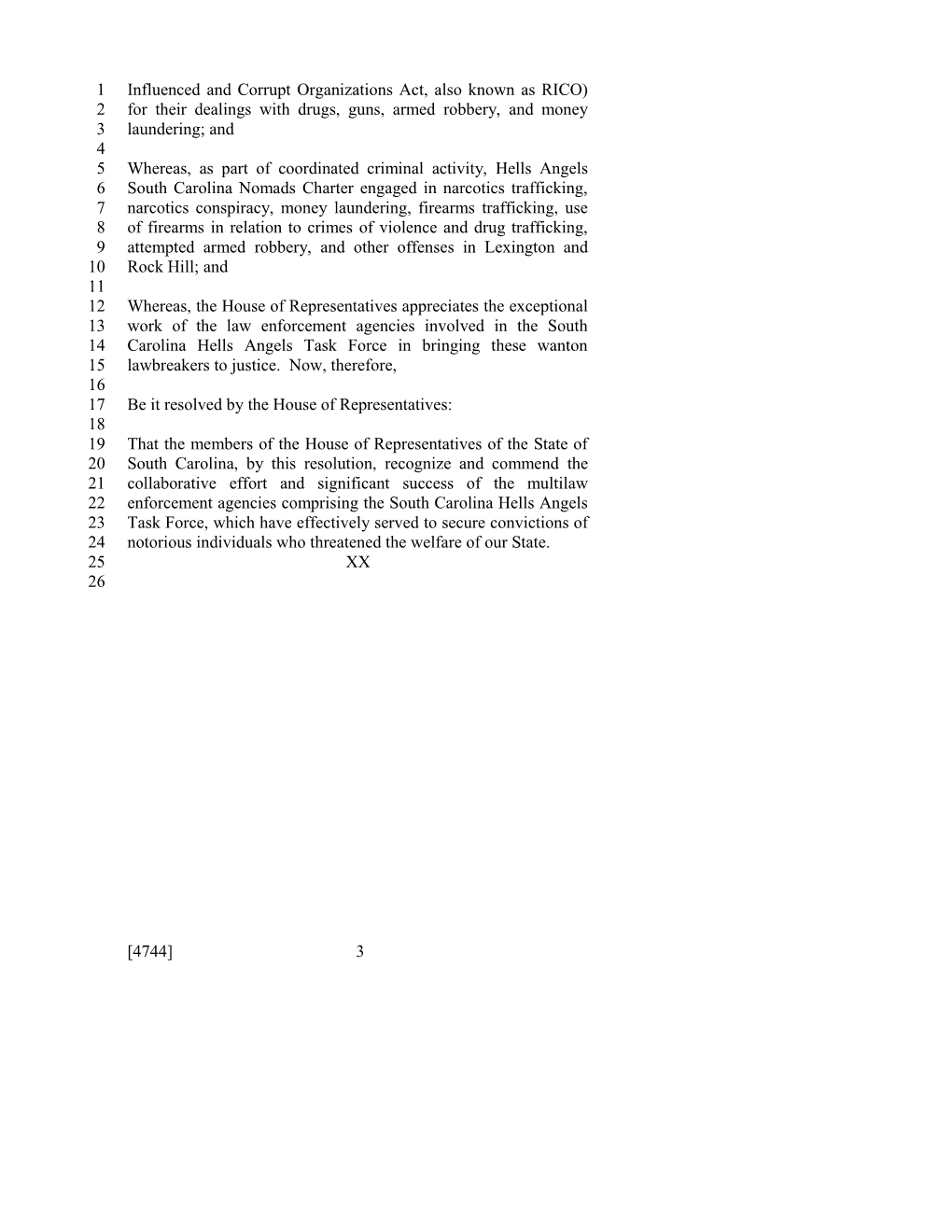 2013-2014 Bill 4744: Hells Angels Task Force - South Carolina Legislature Online