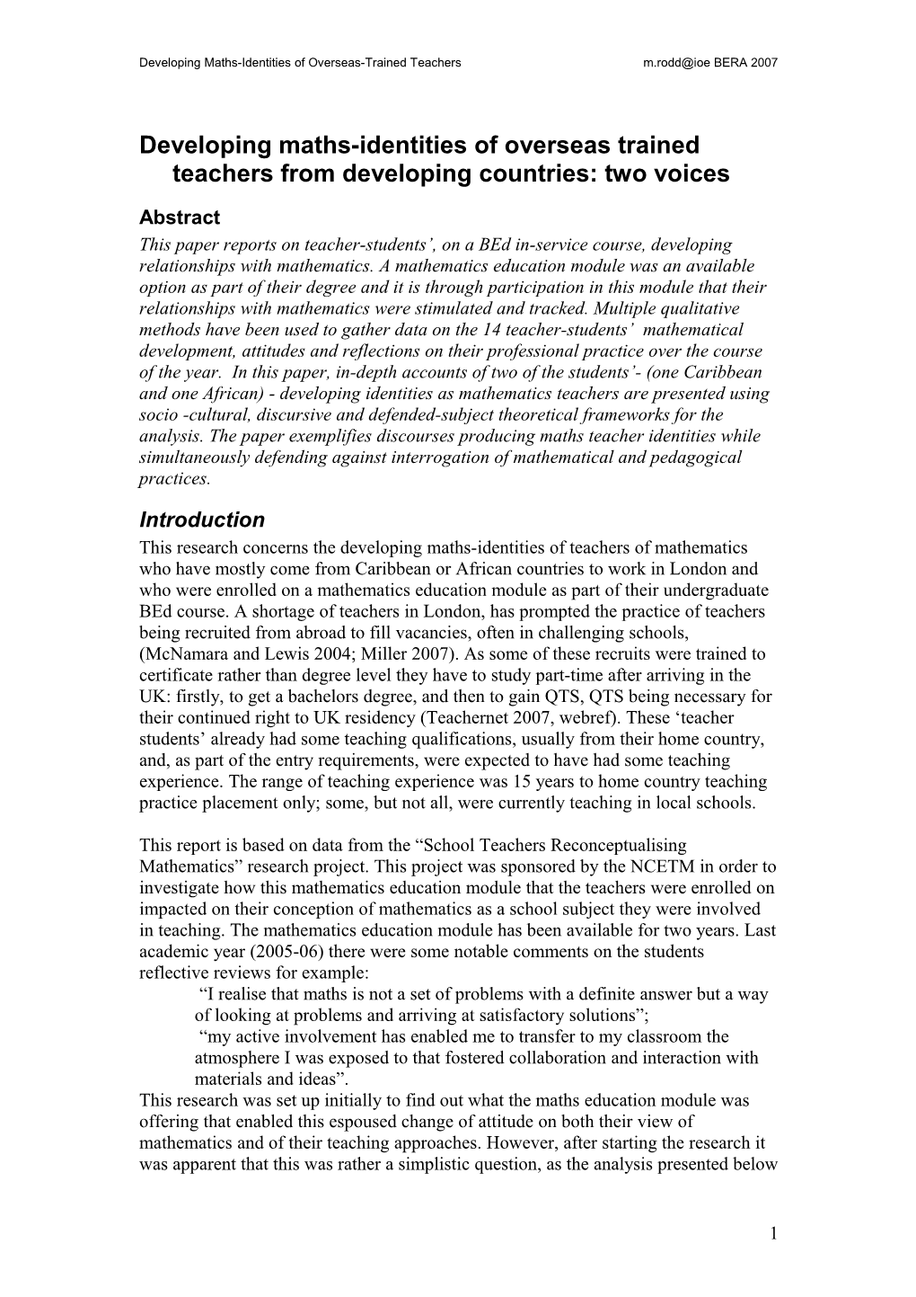 School Teachers Changing Their Relationship with Mathematics