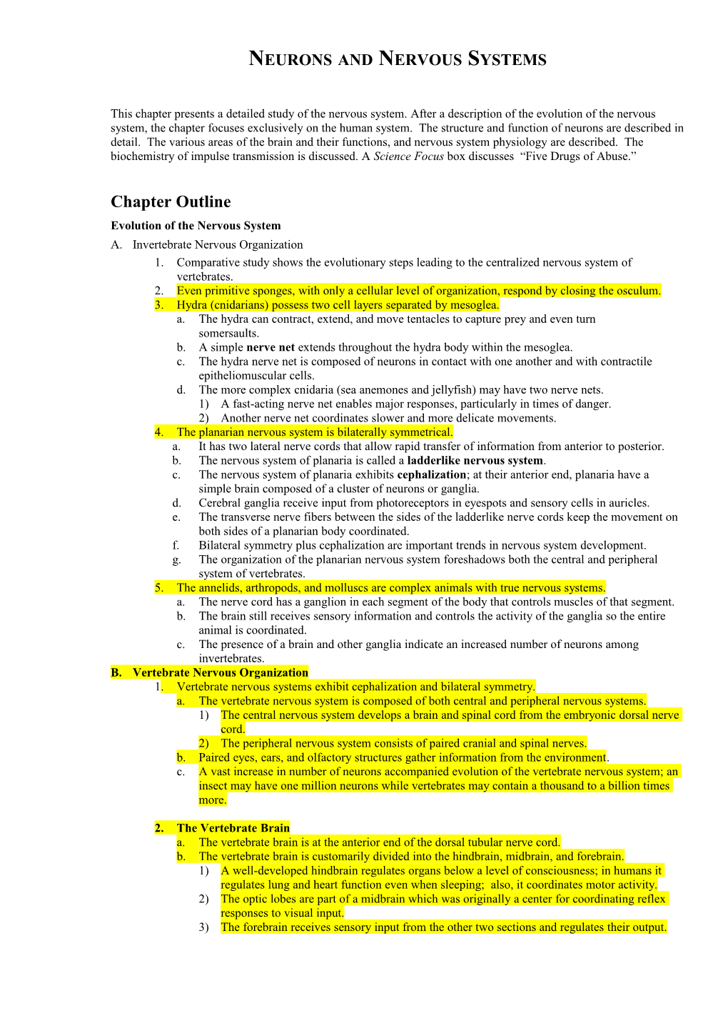 Chapter 39 Neurons and Nervous Systems