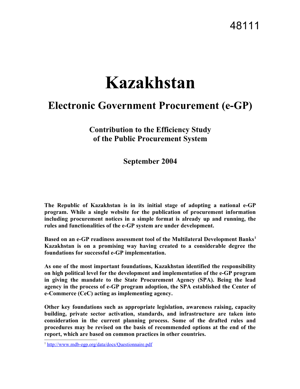 E-Government Procurement in Kazakhstan