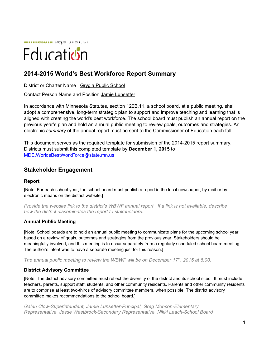 Worlds Best Workforce Summary Template 2015