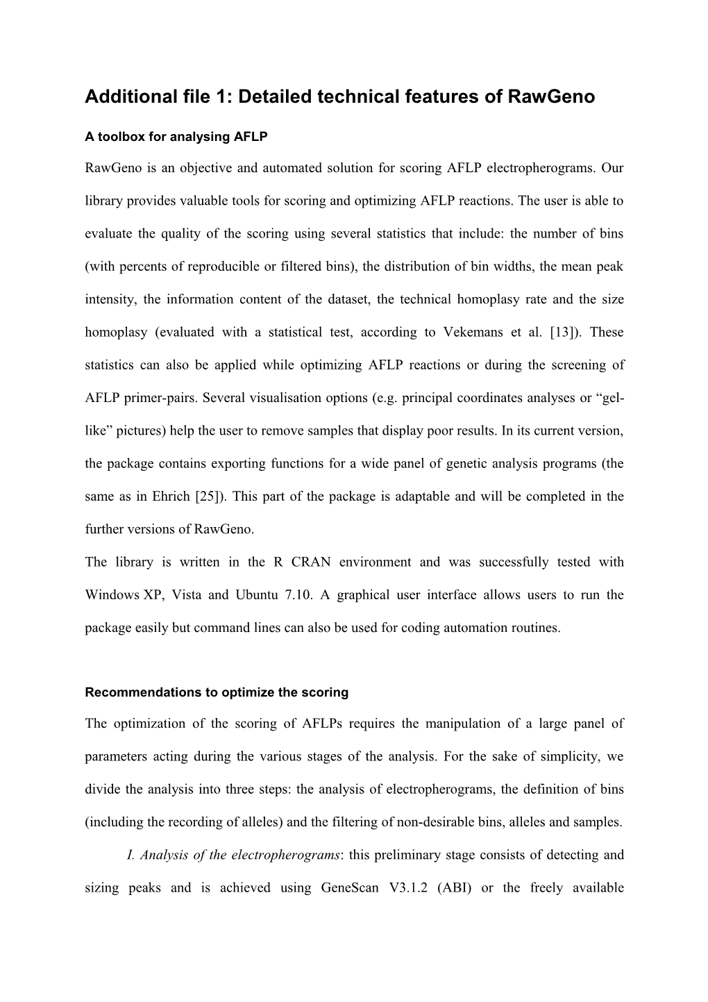 Rawgeno : an R (CRAN) Package for Automating Genescan Scoring Procedures