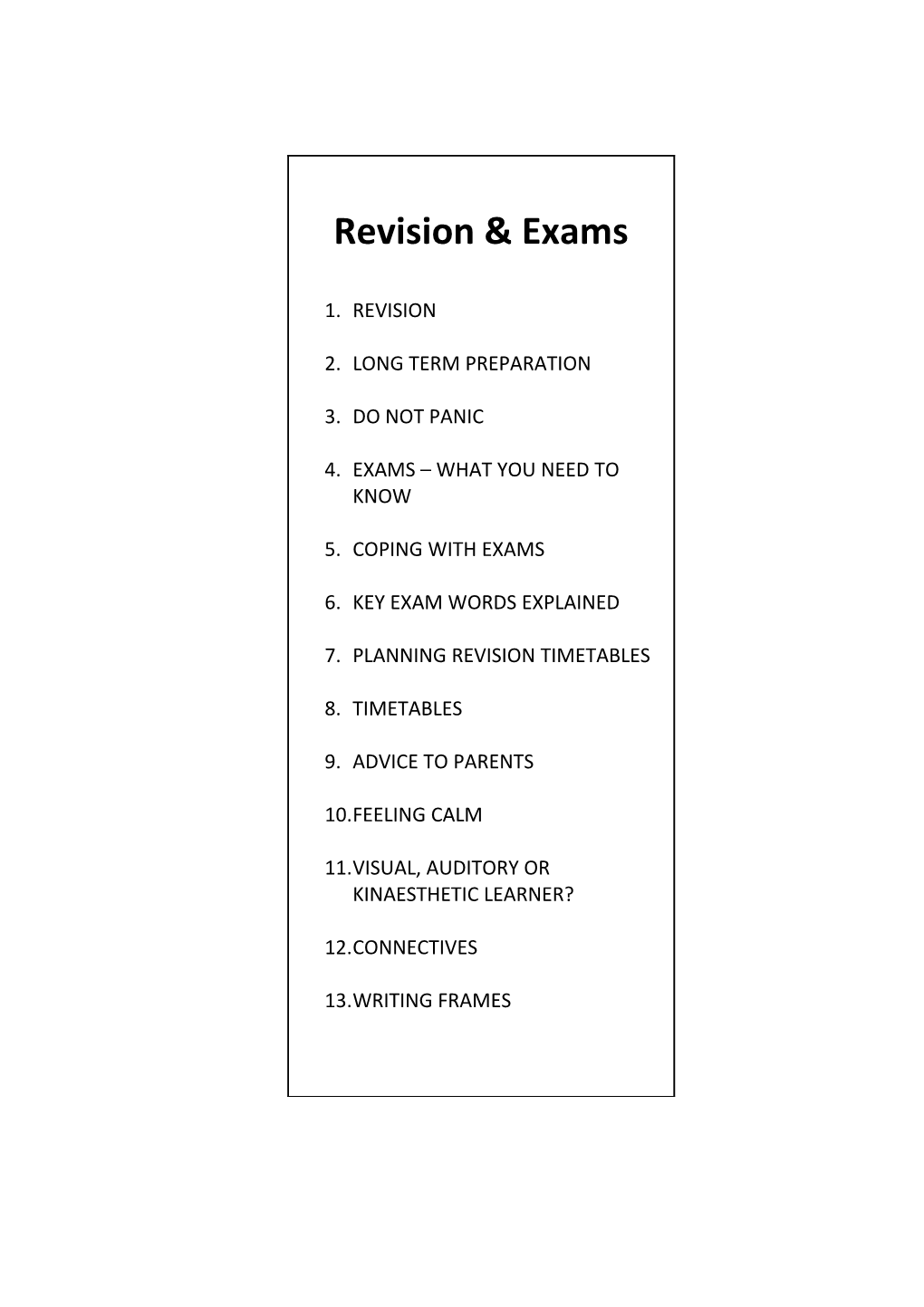 Exams What You Need to Know