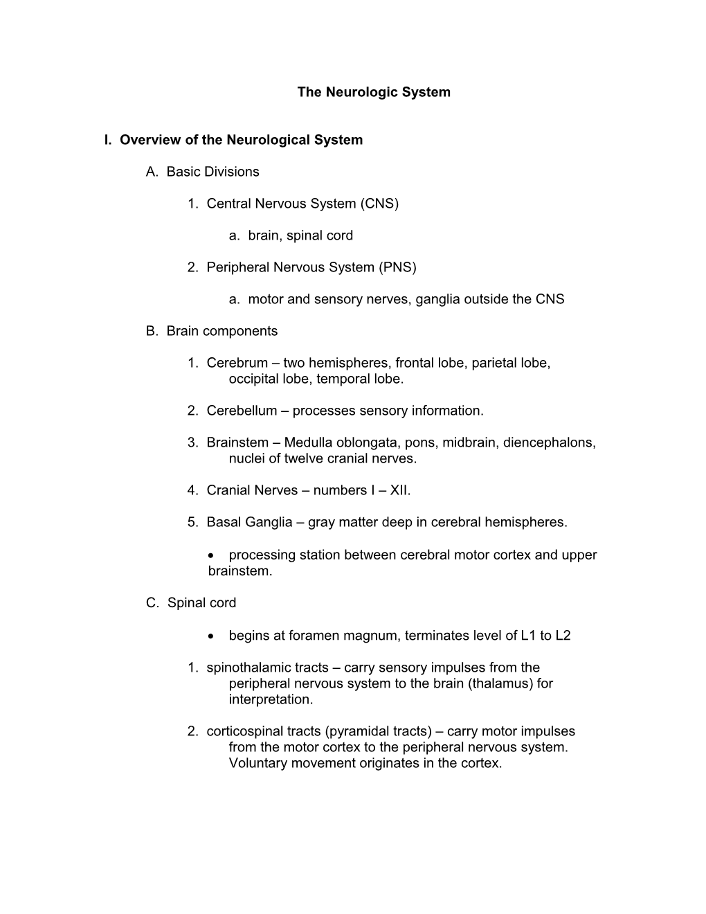 The Neurologic System