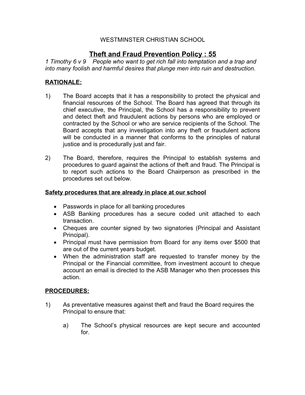 Theft and Fraud Prevention Policy : 55