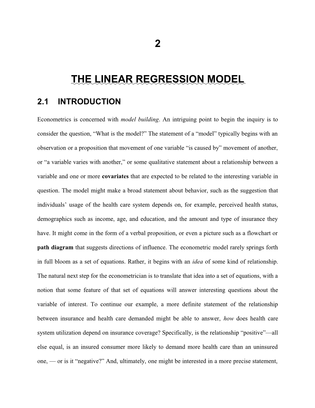 The Linear Regression Model