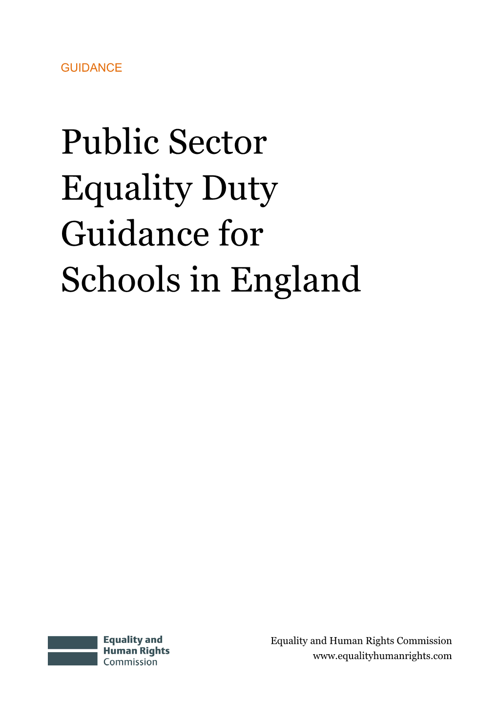 Equality Duty Guidance for Schools in England