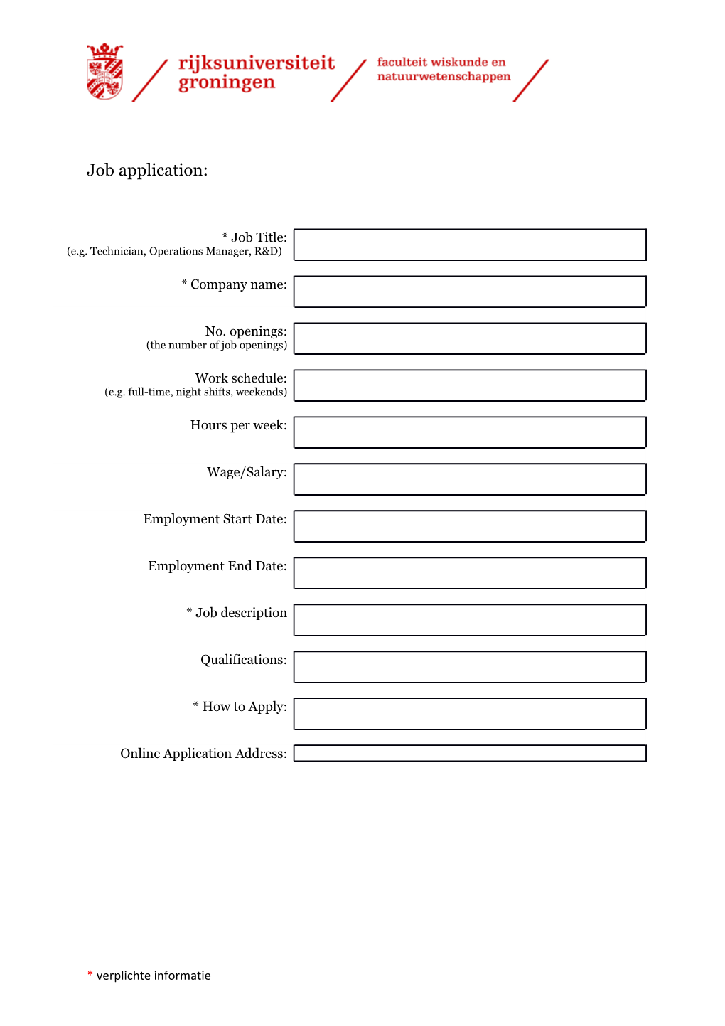 Job Function Option List (More Than One Option Possible)