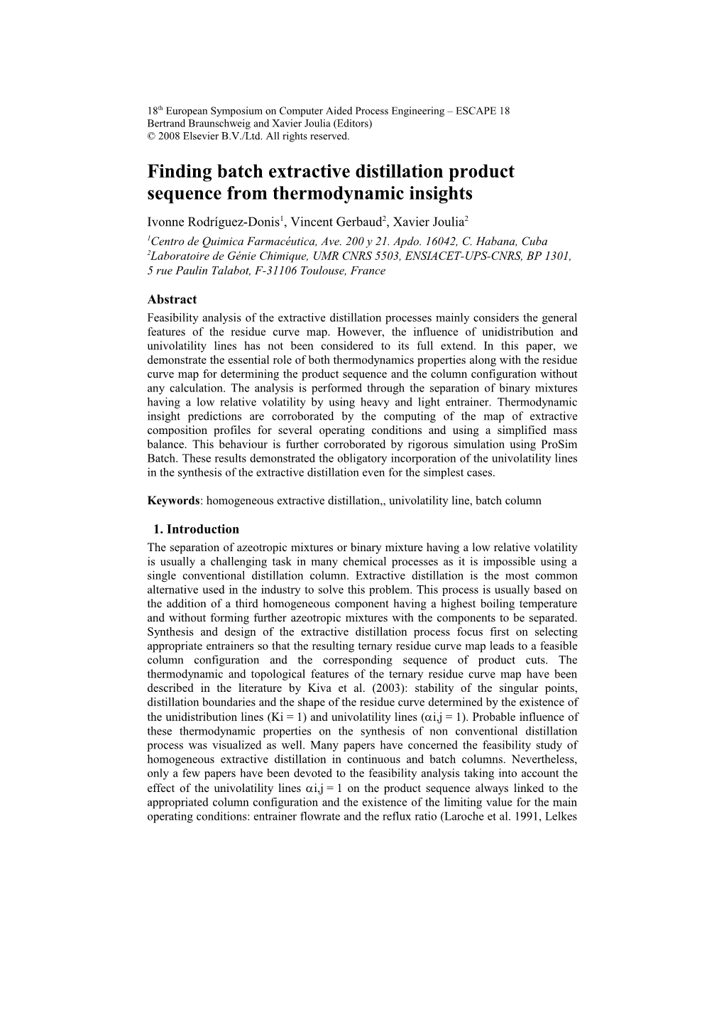 Finding Batch Extractive Distillation Product Sequence from Thermodynamic Insights