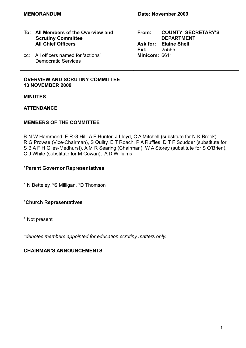Overview & Scrutiny Committee Minutes 3 July 2008