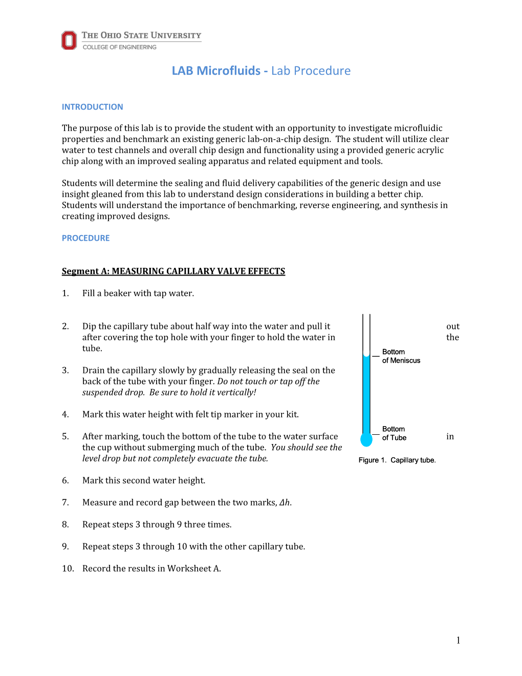 LAB Microfluids - Lab Procedure