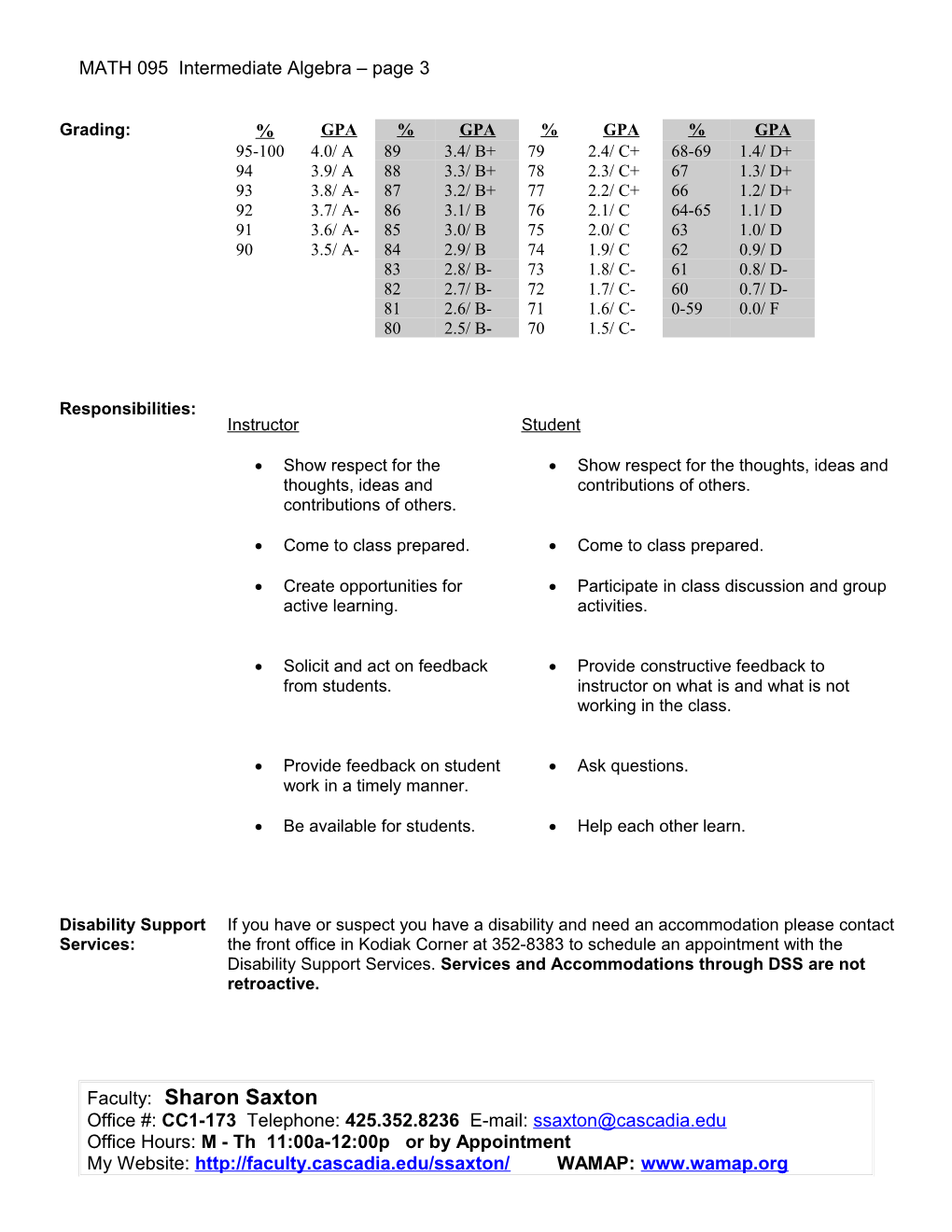 MATH 095 Intermediate Algebra Page 1