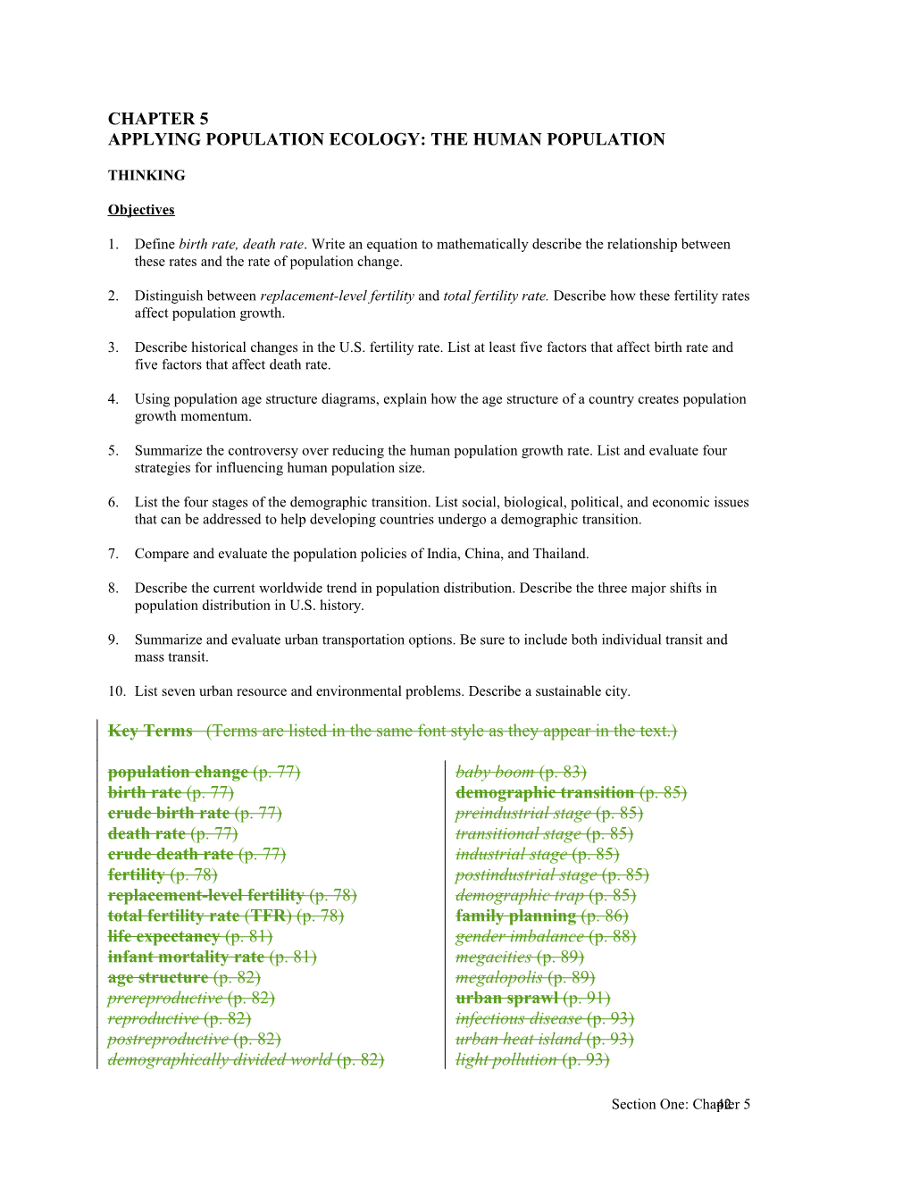 Applying Population Ecology: the Human Population