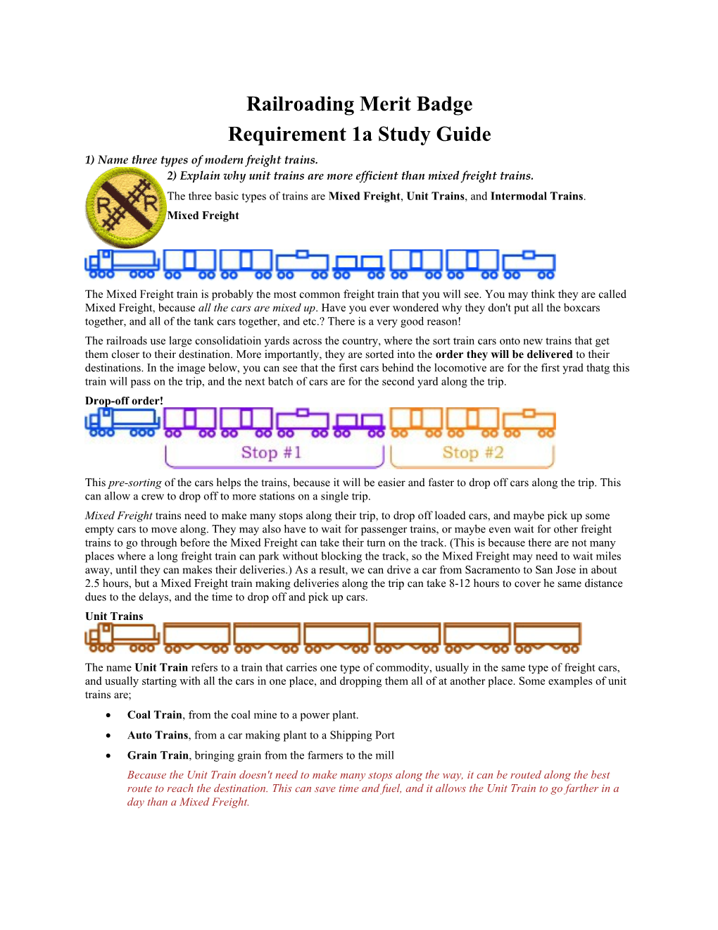 Railroading Merit Badge