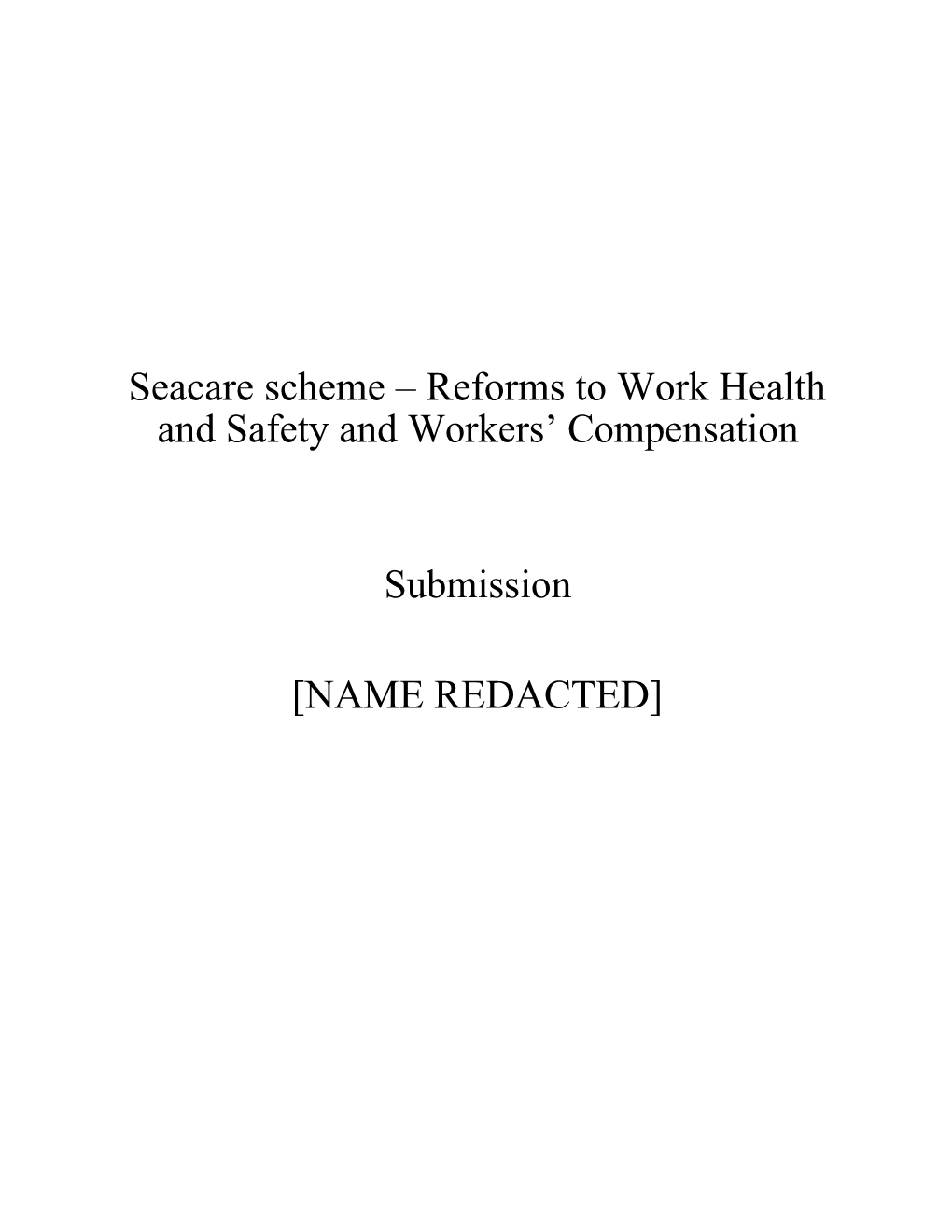 Seacarescheme Reformstoworkhealth