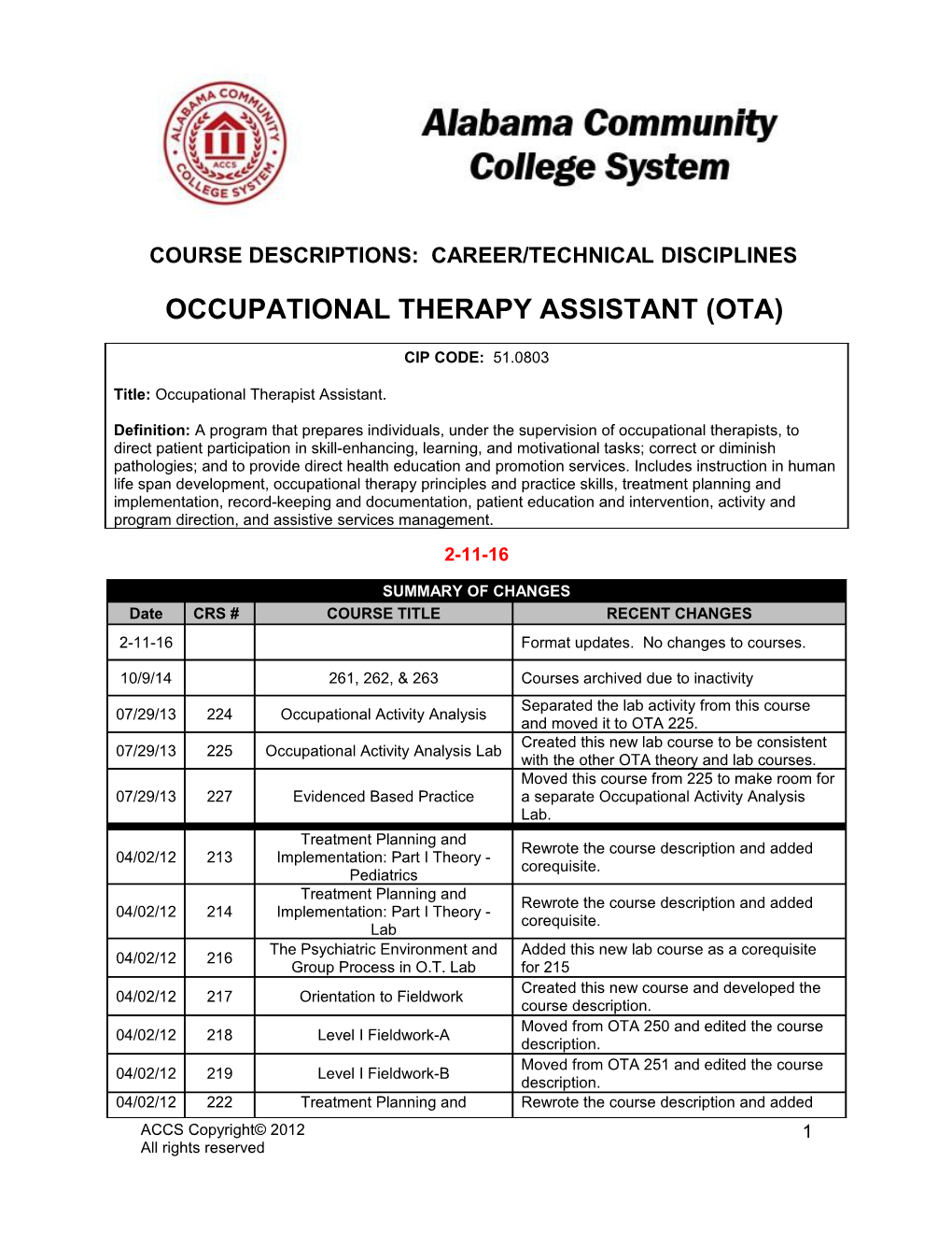Occupational Therapy Assistant