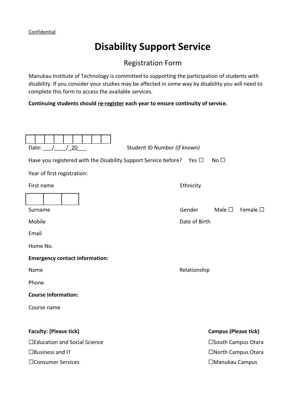 Disability Support Service