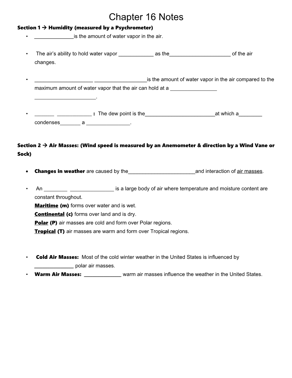 Section 1 the Composition of the Atmosphere