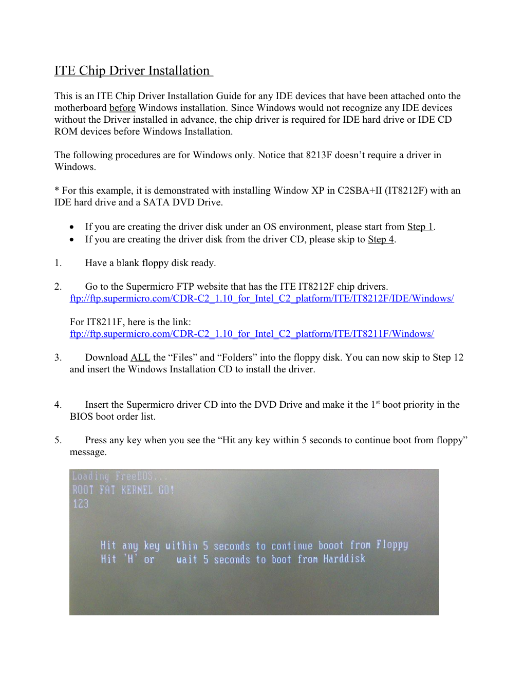 ITE Chip Driver Installation Procedure