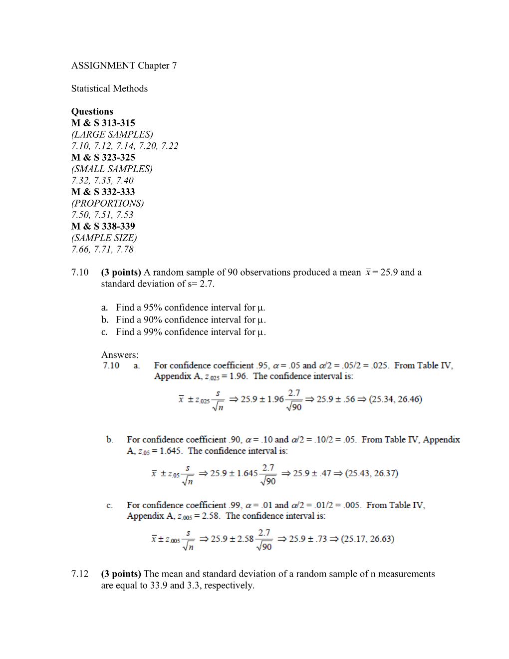 ASSIGNMENT Chapter 7