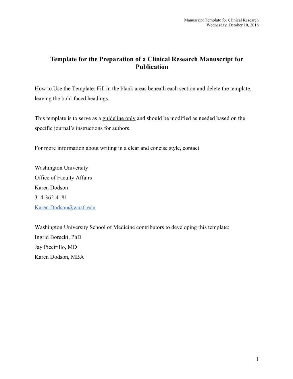 Templatefor the Preparation of a Clinical Research Manuscript for Publication