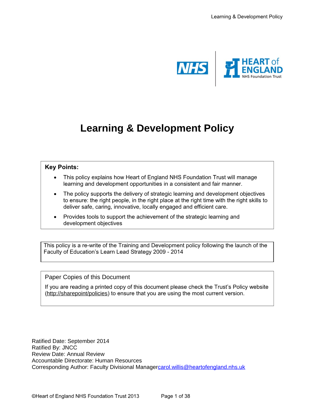 Learning & Development Policy