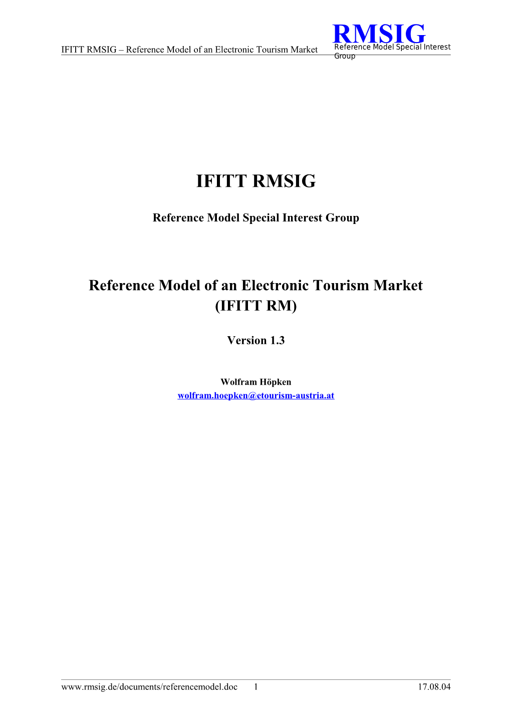 Modelling of an Electronic Tourism Market