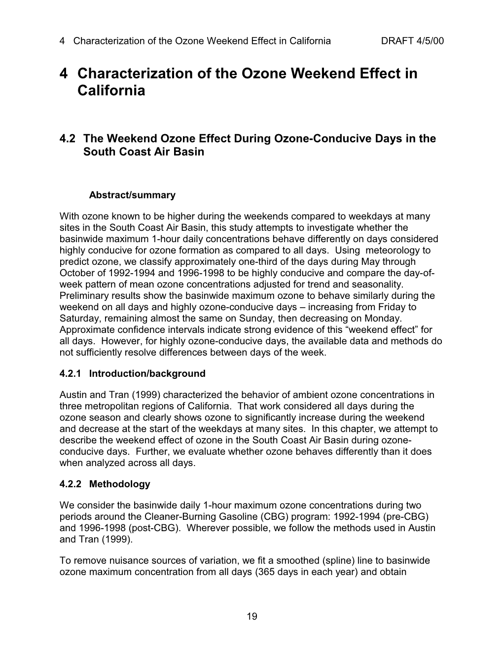 4Characterization of the Ozone Weekend Effect in California