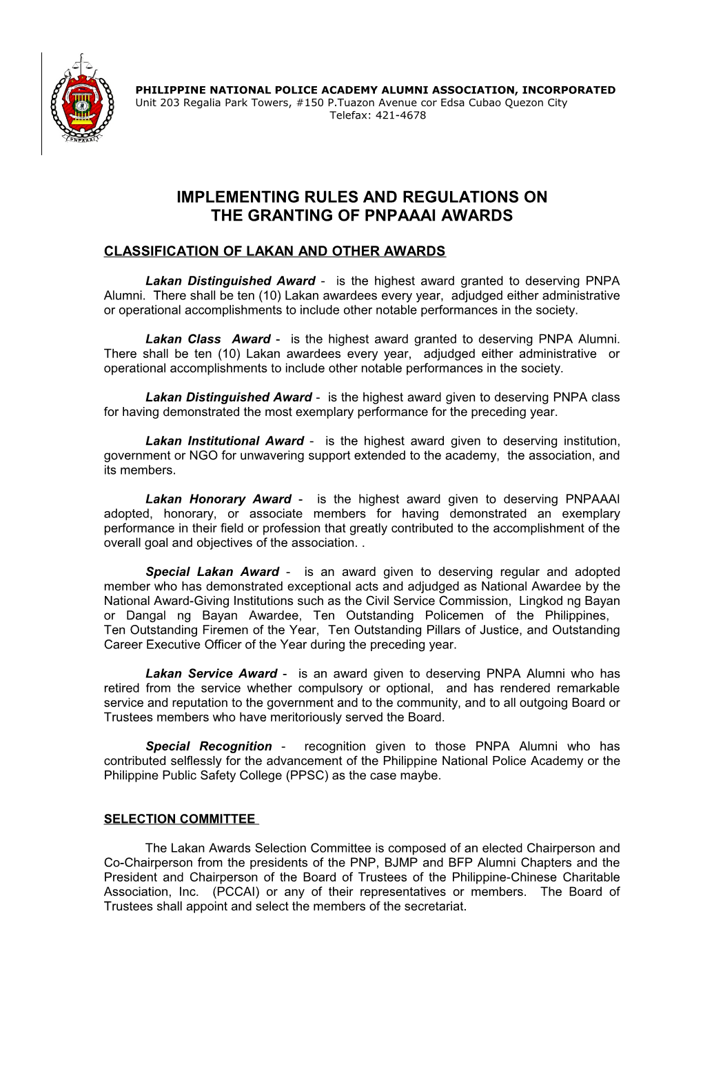 Philippine National Police Academy Alumni Association, Incorporated