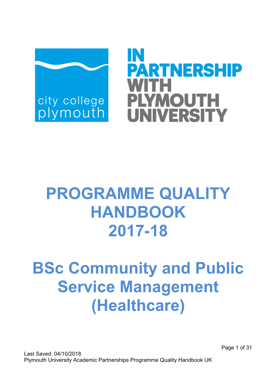 Bsc Community and Public Service Management (Healthcare)
