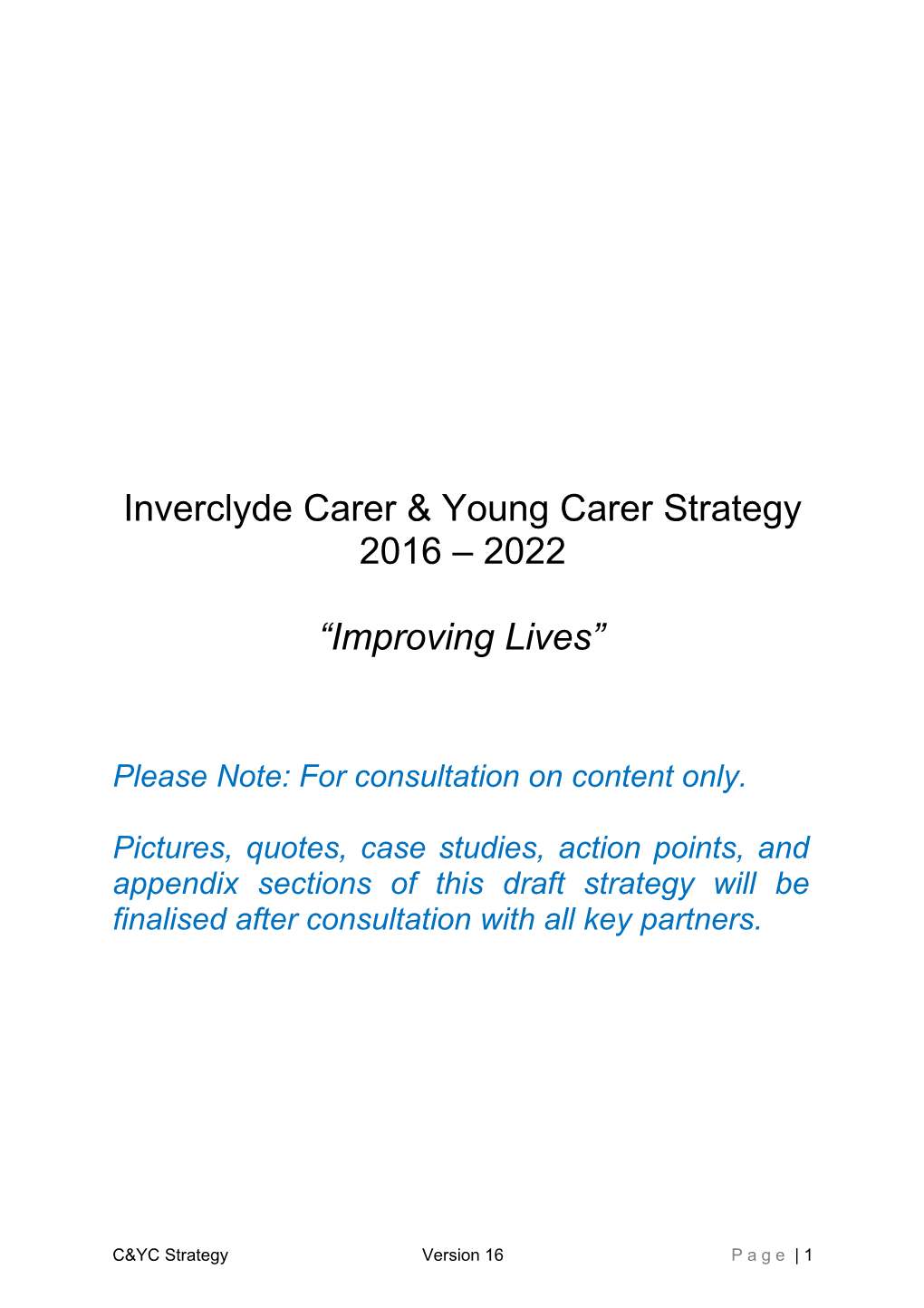 Inverclyde Carer & Young Carer Strategy